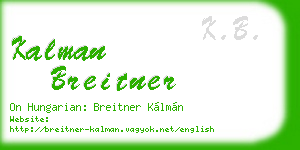 kalman breitner business card