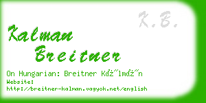 kalman breitner business card